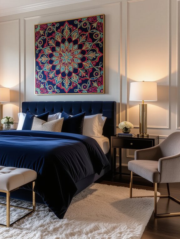 glamorous bedroom wall art