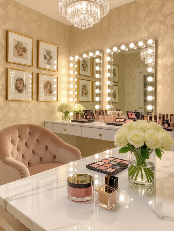glamorous hollywood makeup station