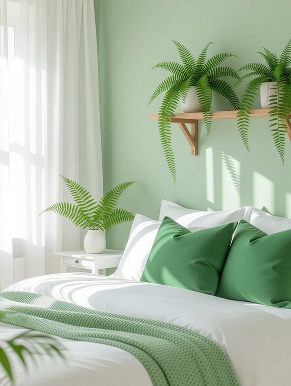 green and white decor