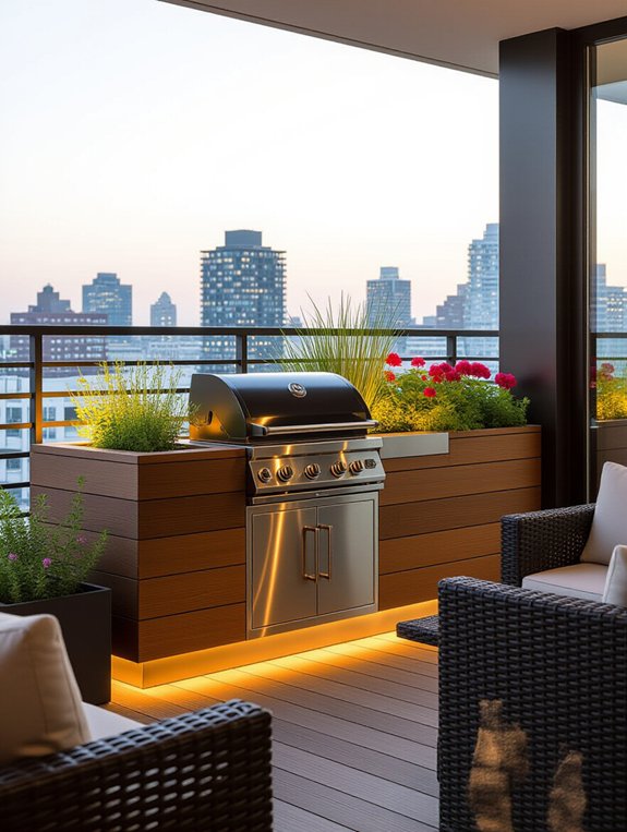 grilling amidst beautiful greenery