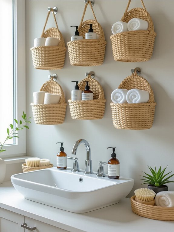 hanging storage baskets creatively