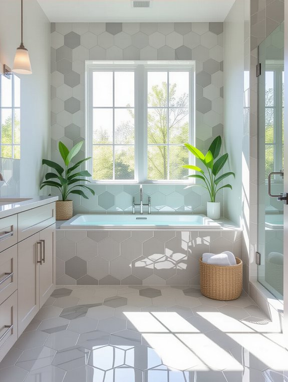 hexagonal tiles for bathrooms