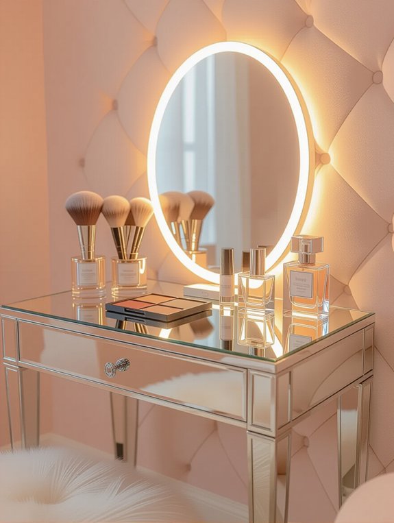 illuminated mirrored vanity elegance