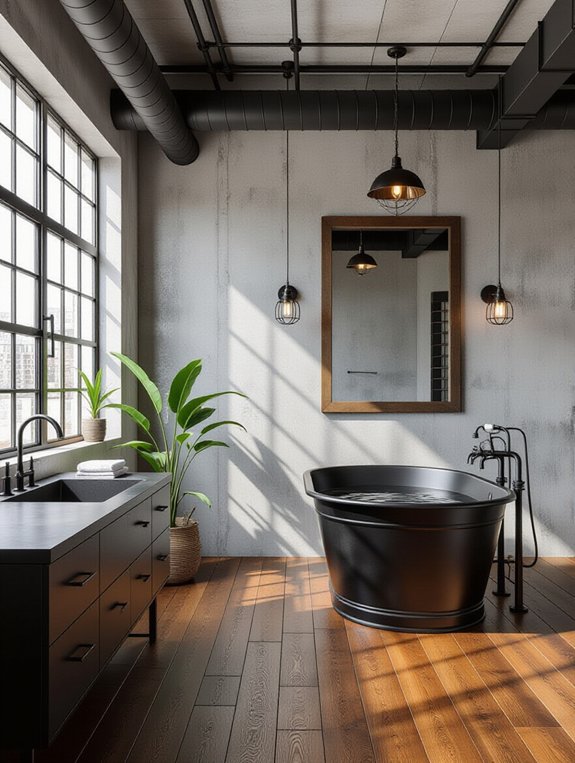 industrial chic bathroom design