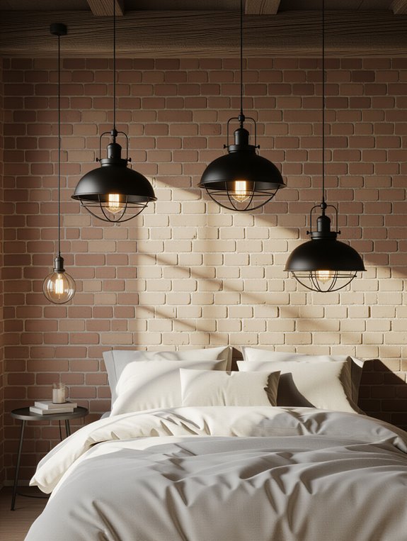 industrial chic bedroom lighting