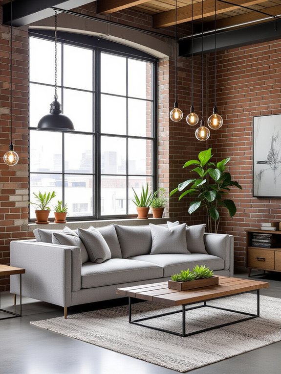 industrial chic grey sofa