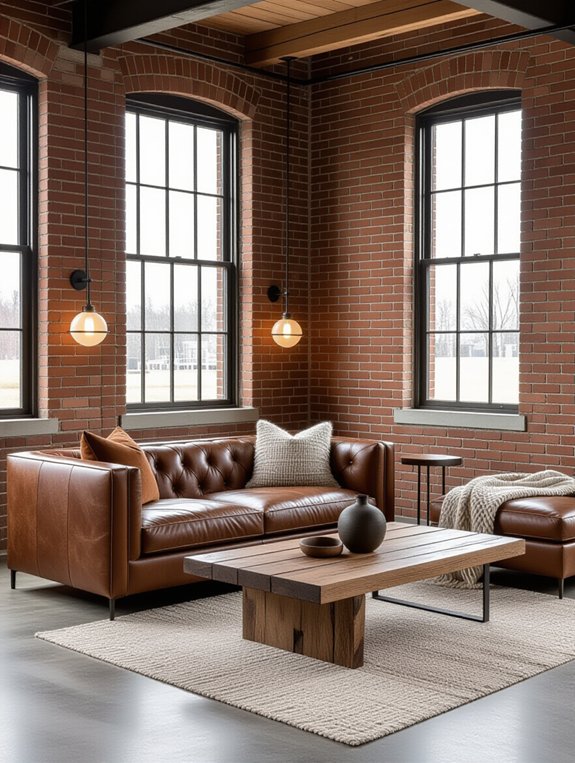 industrial leather metal sofa