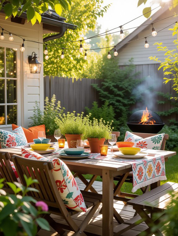 inviting outdoor dining setup