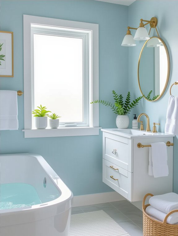 light colors enhance bathrooms
