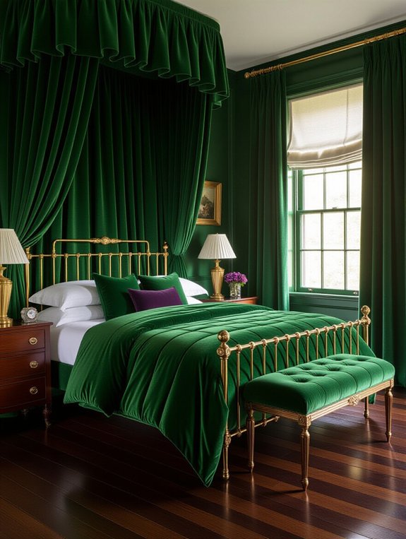 luxe jewel tone bedroom