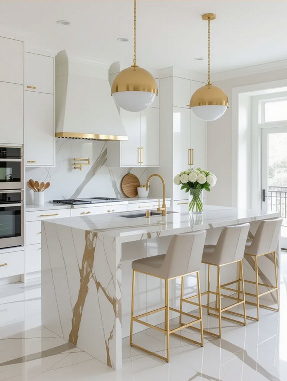 luxe white kitchen elegance