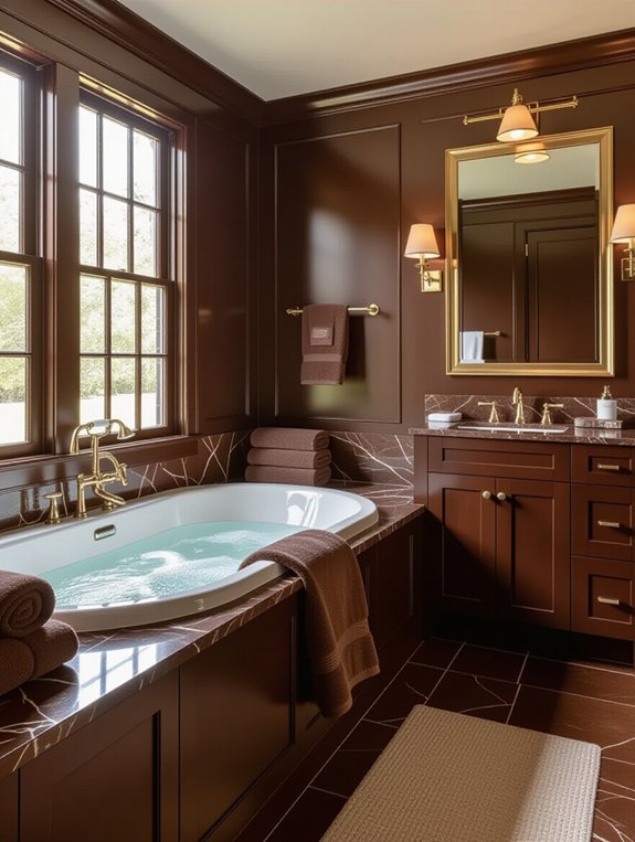 luxurious chocolate bathroom elegance