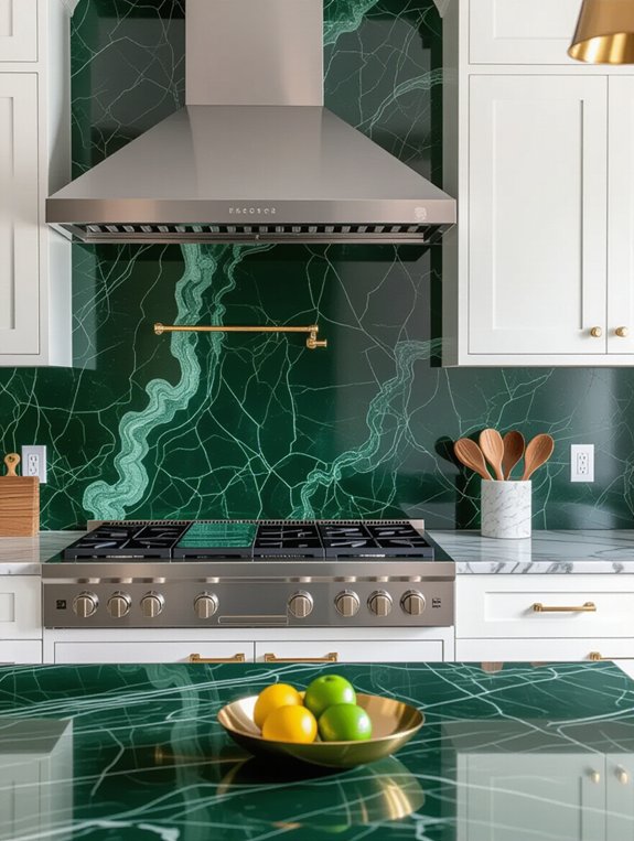 luxurious dark green marble