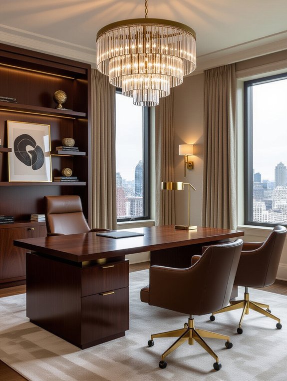 luxurious office lighting elements