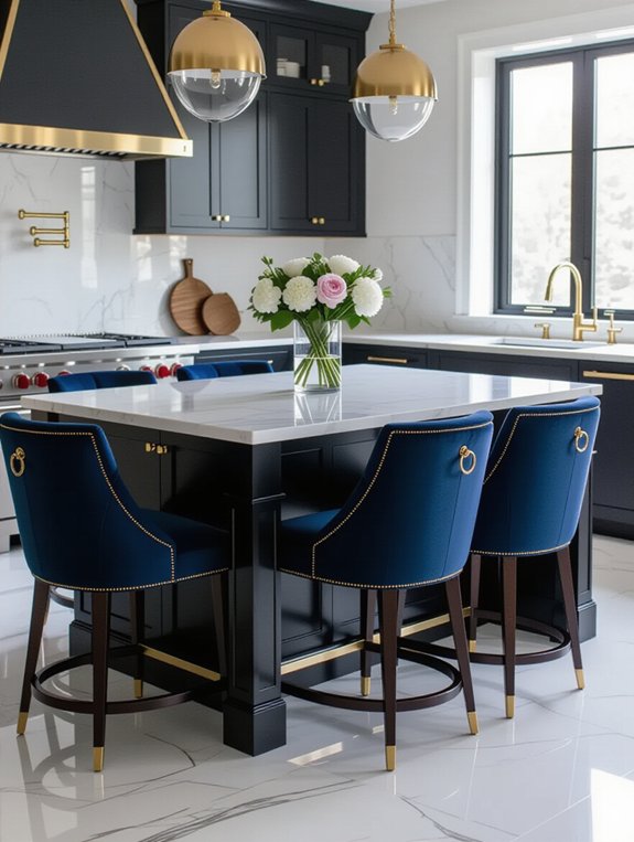 luxurious upholstered dining seating