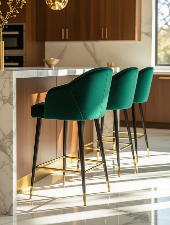 luxurious velvet barstools elegance