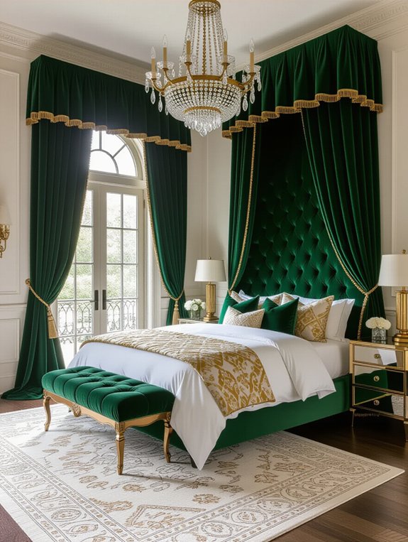 luxurious velvet bedroom accents