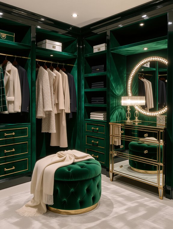 luxurious velvet closet elements