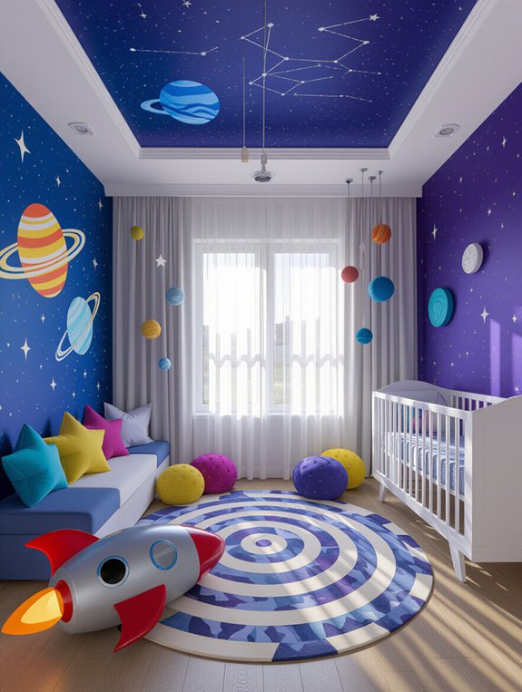 magical space themed nursery decor