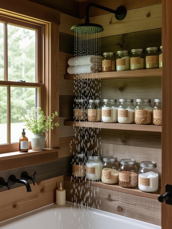 mason jar bathroom organization
