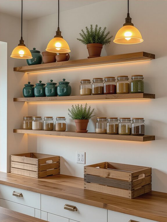 maximize space with shelves