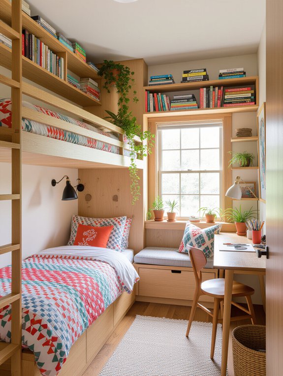 maximize space with shelves