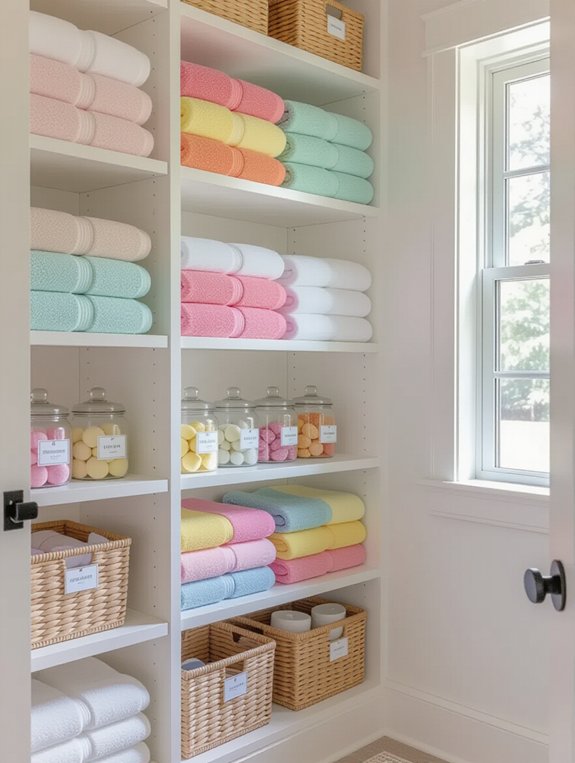maximize vertical linen storage