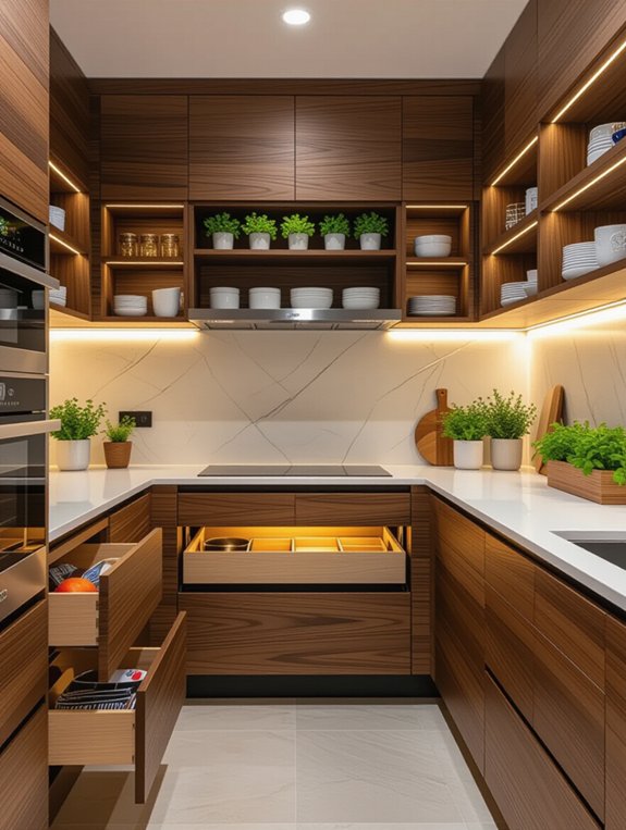 maximized efficient kitchen storage