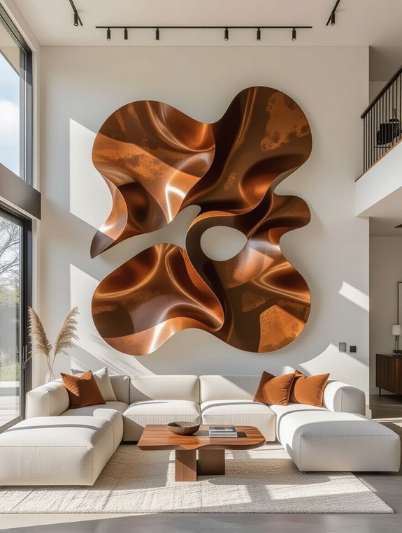metal sculptures enhance decor