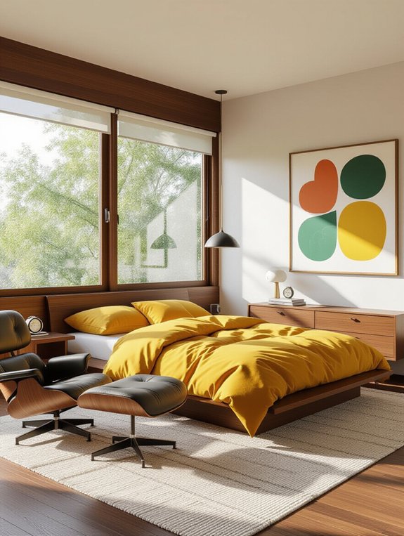 mid century modern bedroom design