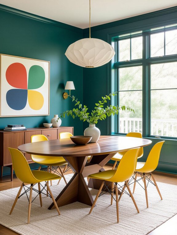 mid century modern dining style