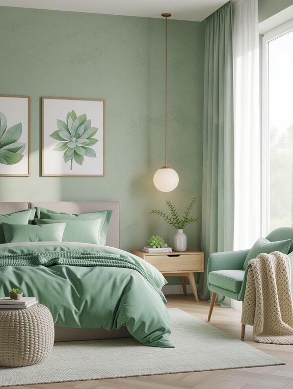 minty green serene retreat