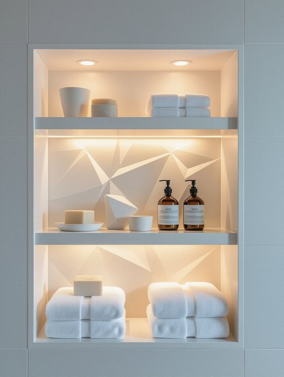 modern geometric bathroom niche