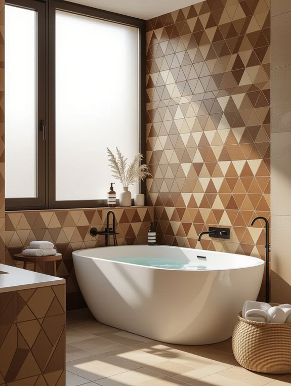 modern geometric tile accents