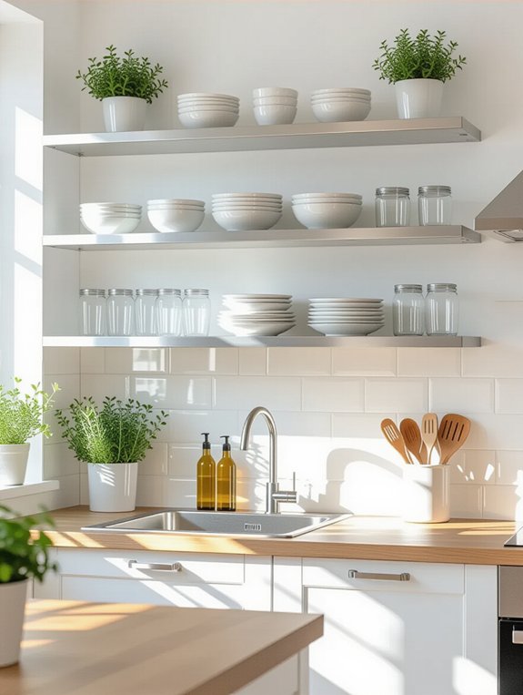 modern industrial kitchen shelving