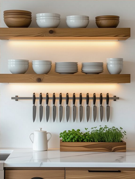 modern kitchen knife display