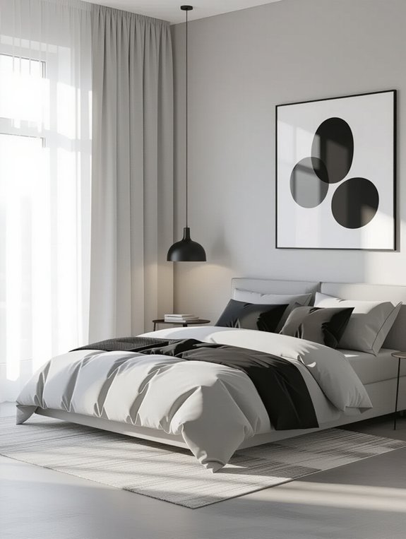 monochromatic minimalistic bedroom decor