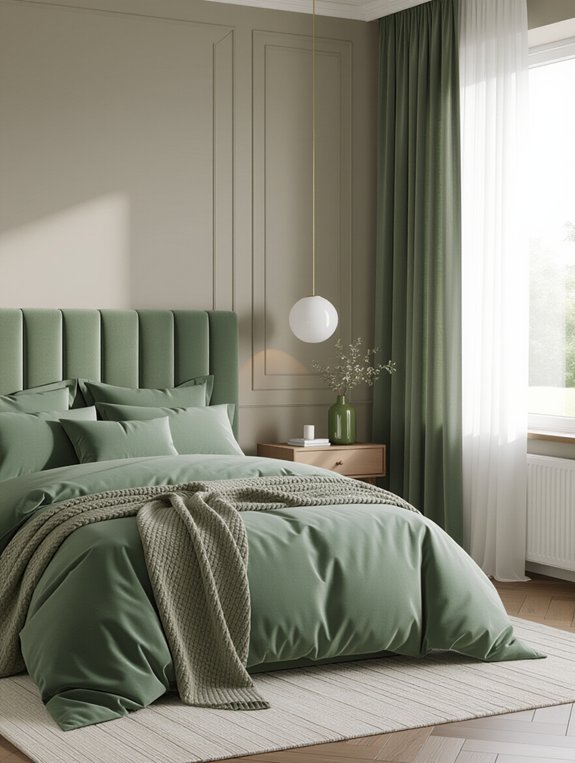 monochromatic sage green layers