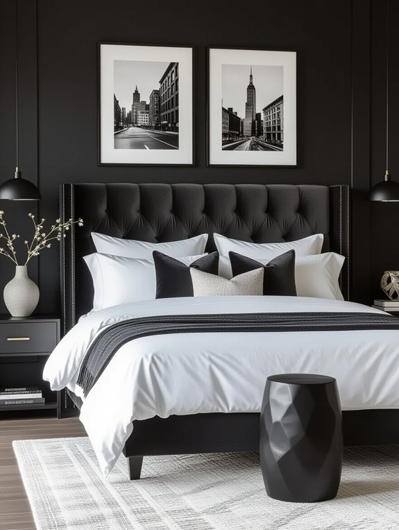 monochrome bedroom design elegance