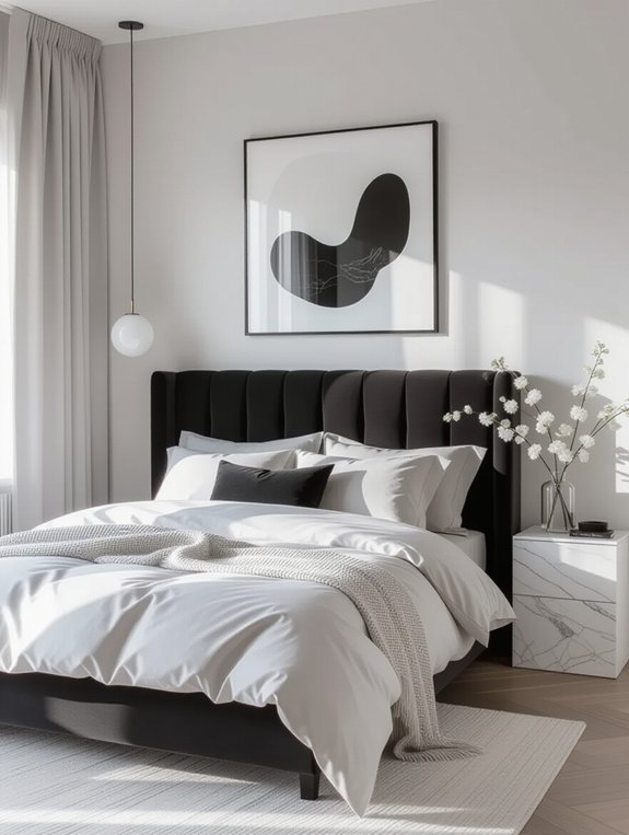 monochrome bedroom design tips