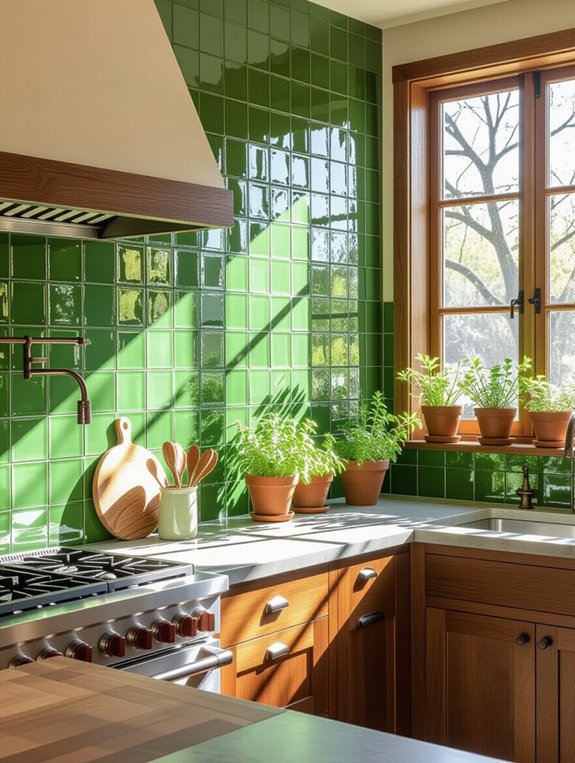 mossy green kitchen retreat