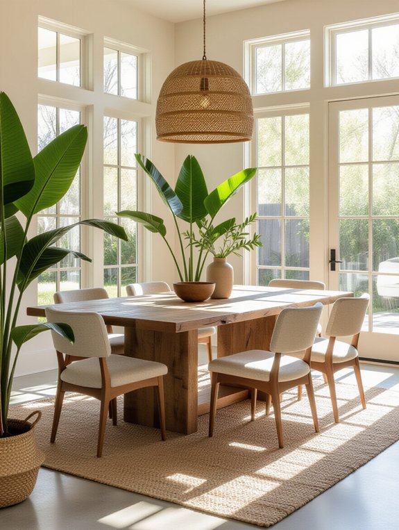 natural materials for dining