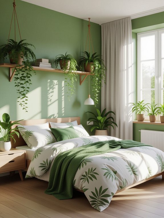 natural wood and greenery