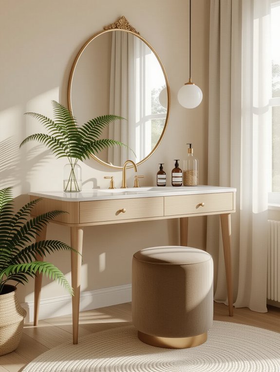 nature inspired calming vanity