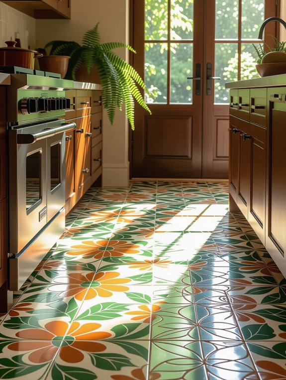 nature inspired kitchen tiles