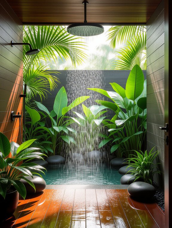 nature inspired outdoor shower experience