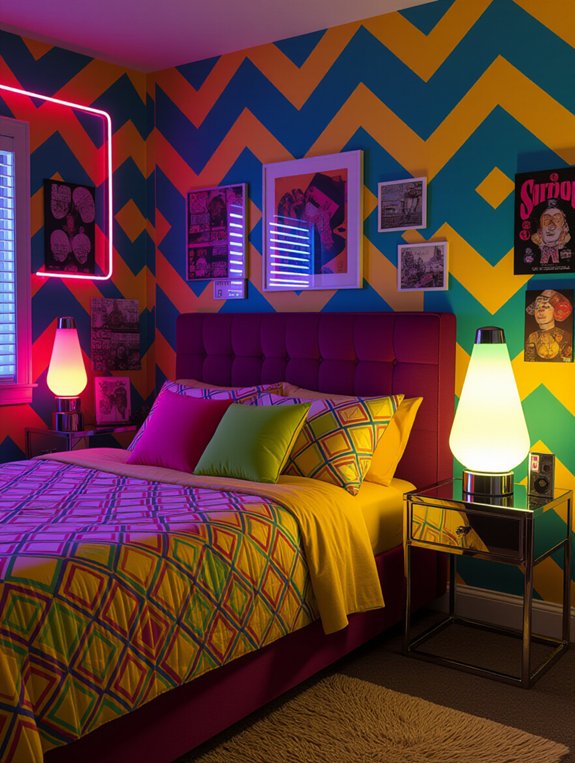 neon accents energize bedrooms