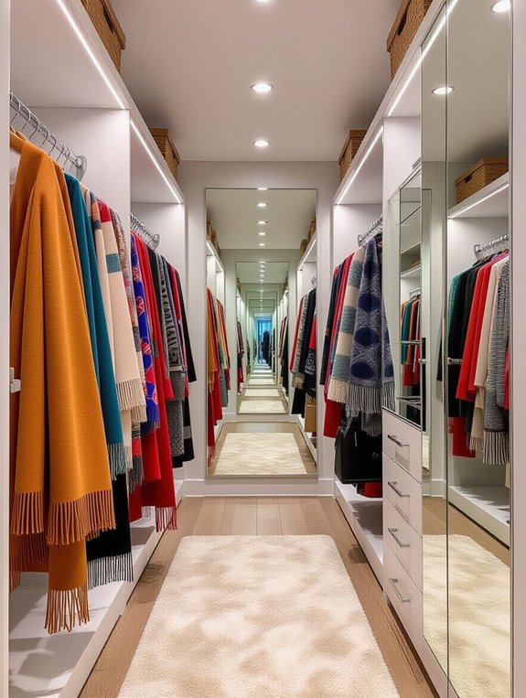 organize bags and scarves