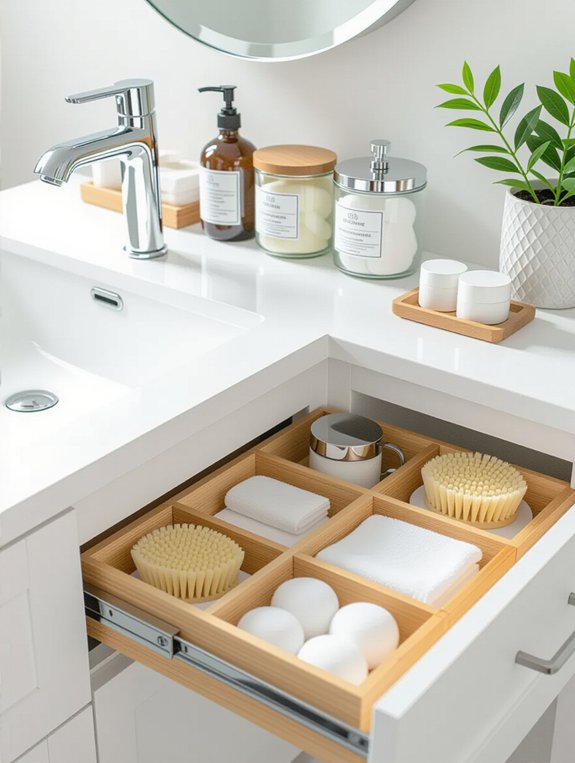 organize bathroom drawer efficiently