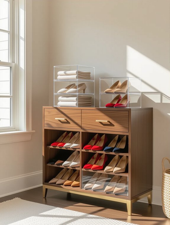 organized space saving shoe storage